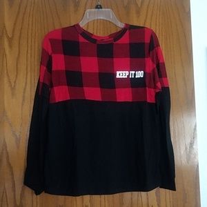 Rue21 plaid and black shirt